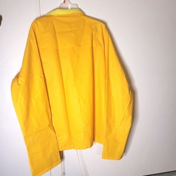 💕5 For $20 Rokk Mens Yellow Rain Jacket Waterproof Sz L (No Hood) - Picture 4 of 9